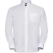 Russell athletic Russell Collection Heren Oxford Easy-Care overhemd met lange mouwen (Wit)