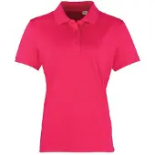 Premier Dames/Dames Coolchecker Piqué Poloshirt (Heet Roze)