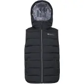 Mountain Warehouse Kinder Rocko Waterdichte Hooded Mouwloze Bodywarmer (Zwart)