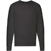 Fruit Of The Loom Unisex Lichtgewicht Raglan Sweatshirt voor volwassenen (Zwart)
