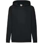 Fruit Of The Loom Kinderen Unisex Lichtgewicht Sweatshirt Met Capuchon / Hoodie (Zwart)