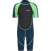 Mountain Warehouse Wetsuit met contrasterende panelen voor kinderen (Groen)