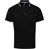 Premier Herencontrast Coolchecker Polo Shirt (Zwart/Wit)