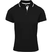 Premier Dames/Dames Coolchecker Contrast Piqué Poloshirt (Zwart/Wit)