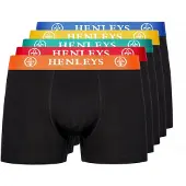 Henleys Heren Primas Boxershorts (Set van 5) (Zwart)