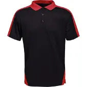 Regatta Contrast Coolweave Pique Polo Shirt (Zwart/Klassiek Rood)