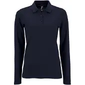 Sols Dames/dames Perfecte Lange Mouw Pique Polo Shirt (Franse marine)