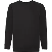 Fruit Of The Loom Childrens Unisex Set In Sleeve Sweatshirt (Zwart)