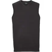 Russell athletic Russell Collection Heren Gebreid V Hals Mouwloos Sweatshirt (Zwart)
