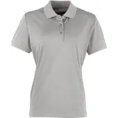 Premier Dames/dames Coolchecker korte mouw Pique Polo T-Shirt (Zilver)