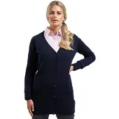 Premier Dames/Dames Longline V Hals Vest (Marine)