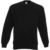 Fruit Of The Loom Heren Klassiek 80/20 Ingezet Sweatshirt (Zwart)