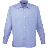 Premier Heren Poplin Formeel Overhemd Met Lange Mouwen (Middenblauw)