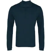 Premier Heren Coolchecker Pique Poloshirt met lange mouwen (Marine)