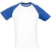Sols Heren Funky Contrast T-Shirt met korte mouwen (Wit/royaal blauw)