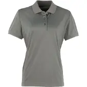 Premier Dames/dames Coolchecker korte mouw Pique Polo T-Shirt (Donkergrijs)