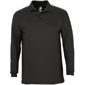 Sol Heren-Winter II Poloshirt met lange mouwen van Piqué katoen (Zwart)