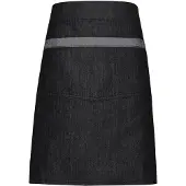 Premier Uniseks Domein Contrast Denim Taille Schort (Zwarte denim)