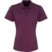 Premier Dames/dames Coolchecker korte mouw Pique Polo T-Shirt (Aubergine)