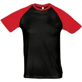 Sols Heren Funky Contrast T-Shirt met korte mouwen (Zwart/Rood)
