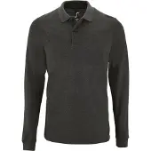 Sols Heren Perfecte Lange Mouw Pique Polo Shirt (Houtskool mergel)