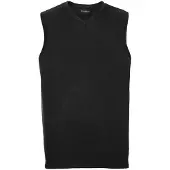 Russell athletic Russell Collection Heren Gebreid V Hals Mouwloos Sweatshirt (Houtskool mergel)