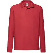 Fruit Of The Loom Kinder Polo Lange Mouwen 65/35 Piqué / Kinderpolo (Rood)