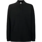 Fruit Of The Loom Heren Premium Poloshirt Met Lange Mouwen (Zwart)