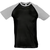 Sols Heren Funky Contrast T-Shirt met korte mouwen (Zwart/Grijze Marl)