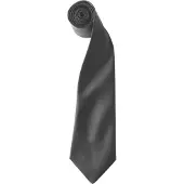 Premier Kleuren Heren Satin Clip Tie (Pakket van 2) (Donkergrijs)