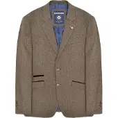 Lambretta Heren Morgan Herringbone Blazer (Bruin)