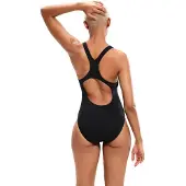 Speedo Dames/Dames Digitaal Plaatsingsmedaille Eén Stuk Zwempak (ZWART/BLAUW)