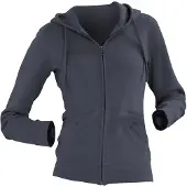 Russell athletic Russell Dames Premium Authentieke Hoodie met rits (3-laagse stof) (Konvooi Grijs)