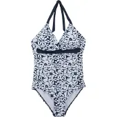 Regatta Dames/Dames Flavia II Large Gebloemd Eendelig Zwempak (Marine, Wit)