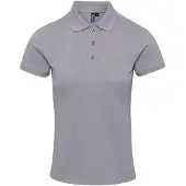 Premier Dames/dames Coolchecker Plus Piqu Polo met CoolPlus (Zilver)