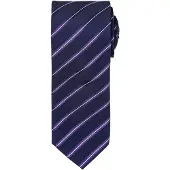 Premier Heren Sport Stripe Pattern Formele Work Tie (Marine / Paars)