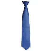 Premier Herenmode "Kleuren" Work Clip On Tie (Middenblauw)