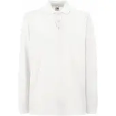 Fruit Of The Loom Heren Premium Poloshirt Met Lange Mouwen (Wit)