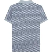 Lambretta Heren AW24 Geometrisch Poloshirt (Schemerig blauw)
