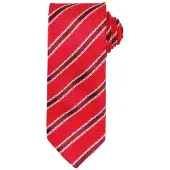 Premier Heren Streep Wafel Stropdas (Rood/Burgondië)