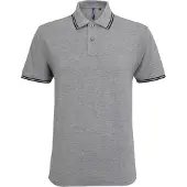 Asquith & Fox Heren Klassiek Fit getipt Poloshirt (Heide Grijs/Zwart)
