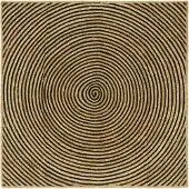 vidaXL Gebied Tapijt Zwart 120 x 120 cm Jute