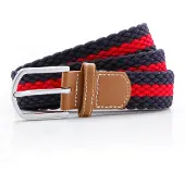 Asquith & Fox Heren Twee Kleuren Streepjes Vlechtriem (Marine / Rood)