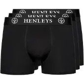 Henleys Heren McBlacken Boxershorts (Set van 3) (Zwart)