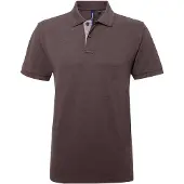 Asquith & Fox Heren Klassieke Pasvorm Contrast Poloshirt (Houtskool / Heide Grijs)