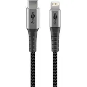 Goobay 8-pins Lightning naar USB-C kabel - USB2.0 - tot 60W / nylon - 0,50 meter