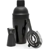 Leopold Vienna - Cocktail set Acolon 3-delig zwart (cocktail shaker, strainer, pipet) cadeau giftset