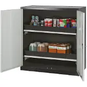 ASECOS Chemicaliënkast, vleugeldeur, 2 uittrekbare bakken, 1055x520x1105 mm, lichtgrijs