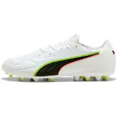 Puma King 20 Match MG Unleashed - Wit/Gloeiend rood/Geel
