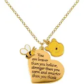 Peers Hardy - Disney Halsketting - You Are Braver Than You Believe - goudkleurig | Maat Standard